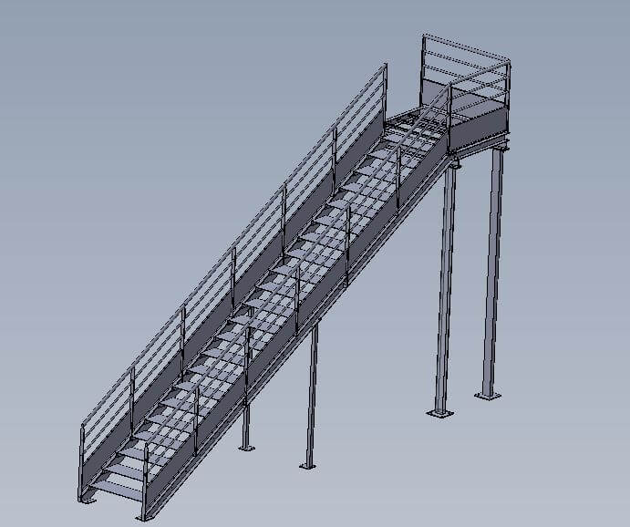 Conception D Un Escalier M Tallique Droit Caldor M Tallerie